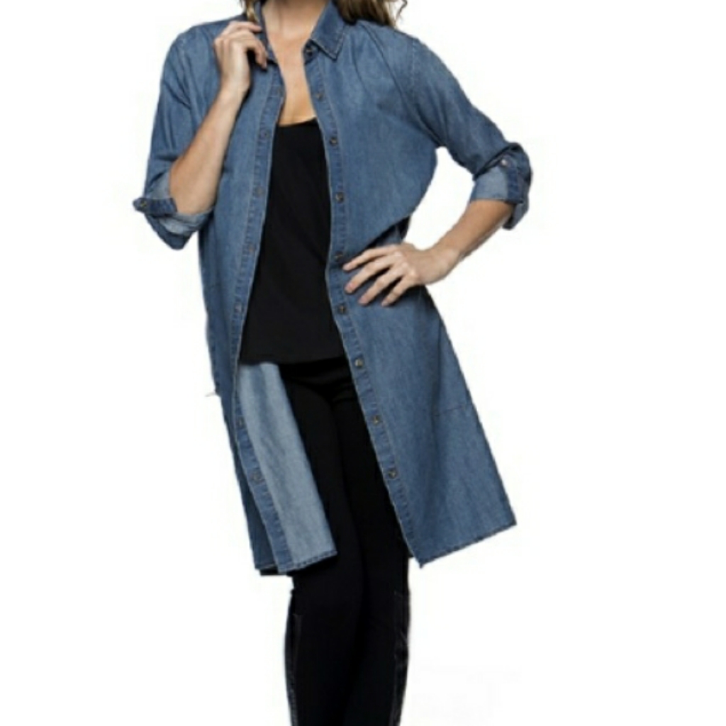 New! Trendsetter! Denim Maxi Duster Jacket